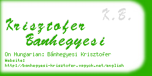 krisztofer banhegyesi business card
